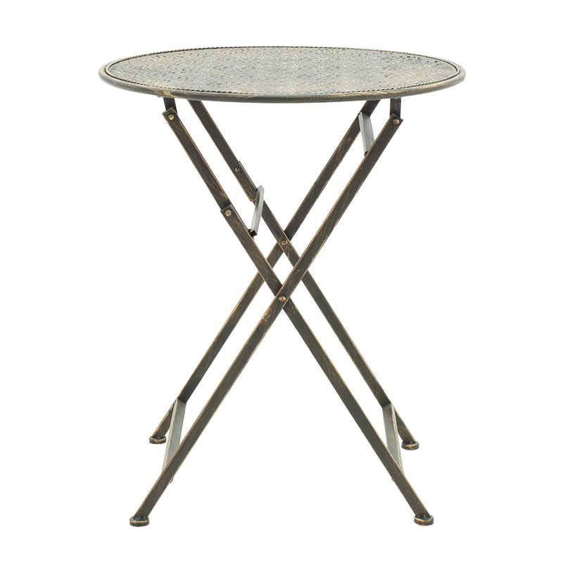 Τραπεζαρία Drill pakoworld σετ 3τεμ μέταλλο χρώμα χαλκού antique - Image 11