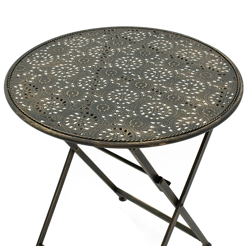 Τραπεζαρία Drill pakoworld σετ 3τεμ μέταλλο χρώμα χαλκού antique - Image 12