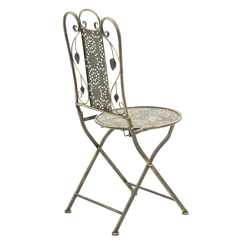 Τραπεζαρία Drill pakoworld σετ 3τεμ μέταλλο χρώμα χαλκού antique - Image 3