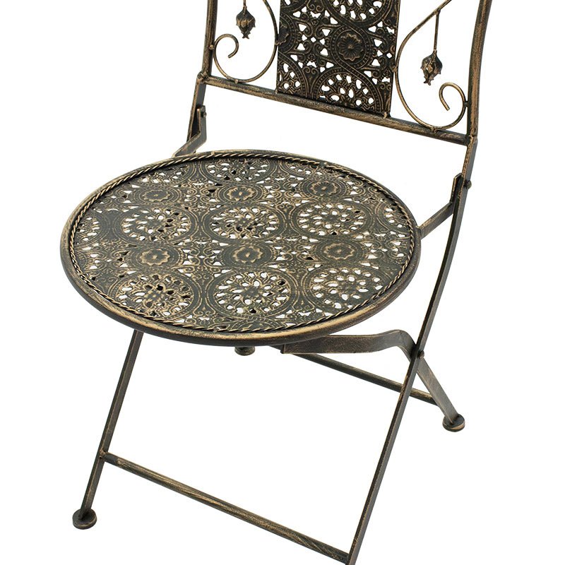 Τραπεζαρία Drill pakoworld σετ 3τεμ μέταλλο χρώμα χαλκού antique - Image 8