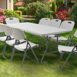 Τραπέζι catering-συνεδρίου Aprilia pakoworld λευκό μονοκόμματη επιφάνεια 183x76x74εκ