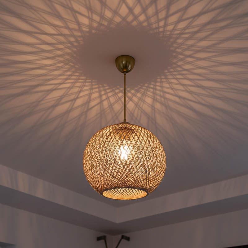 Φωτιστικό οροφής μονόφωτο Leshia pakoworld Ε27 καφέ Φ38x38εκ - Image 2