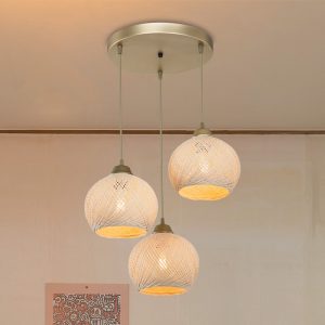 Φωτιστικό οροφής τρίφωτο PWL-1121 pakoworld Ε27 κρεμ-χρυσό Φ40x75εκ