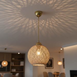 Φωτιστικό οροφής μονόφωτο Leshia pakoworld Ε27 καφέ Φ26x26εκ