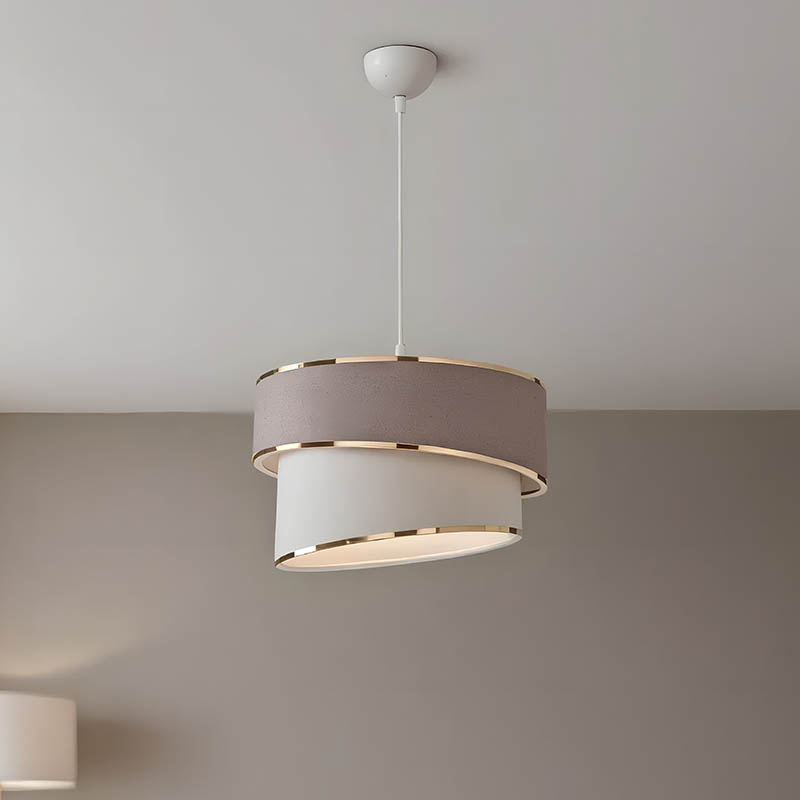 Φωτιστικό οροφής μονόφωτο Loopy pakoworld Ε27 μπεζ-λευκό Φ30x18εκ - Image 2