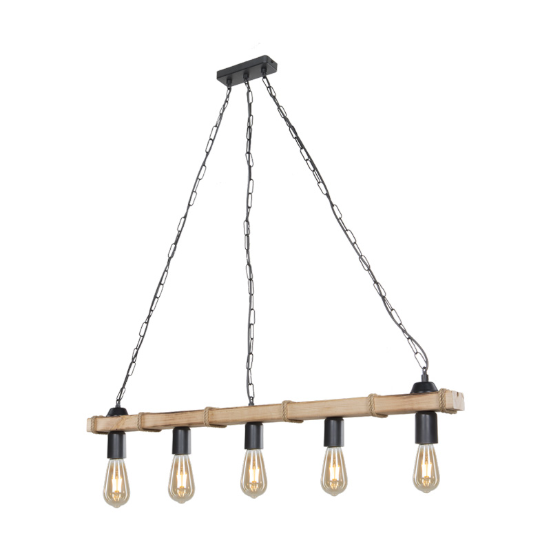 Φωτιστικό οροφής πεντάφωτο Lagoon pakoworld Ε27 σε καφέ απόχρωση 100x8.5x10.5εκ - Image 2