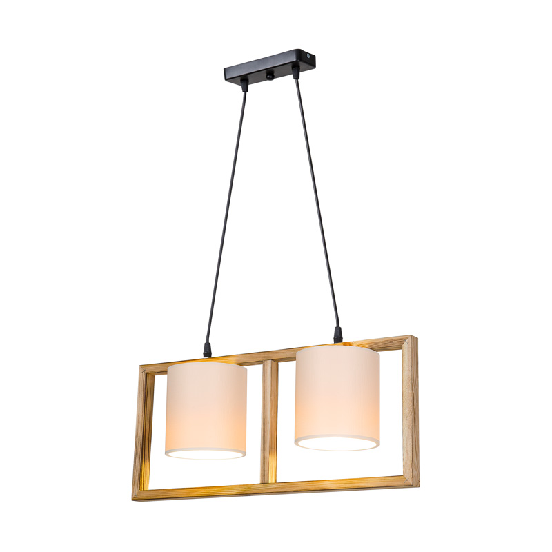 Φωτιστικό οροφής δίφωτο Sereda I pakoworld Ε14 σε καφέ-cream απόχρωση 54x14x27εκ - Image 2