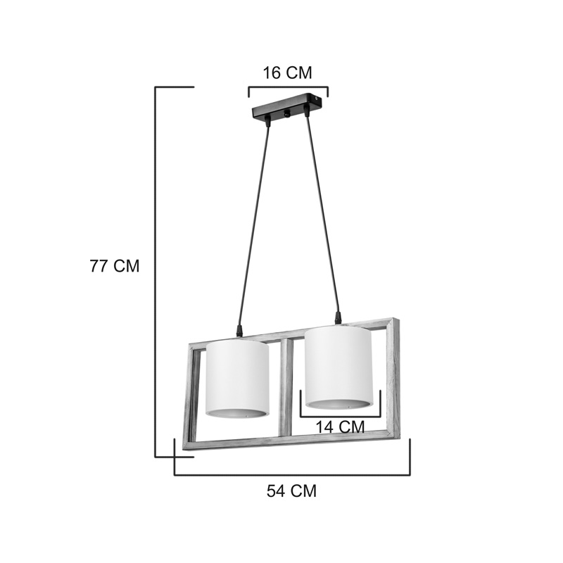 Φωτιστικό οροφής δίφωτο Sereda I pakoworld Ε14 σε καφέ-cream απόχρωση 54x14x27εκ - Image 3