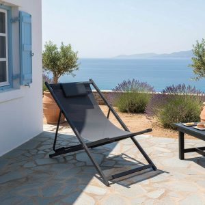 Σεζλόνγκ επαγγελματική Corte pakoworld αλουμίνιο-textilene ανθρακί