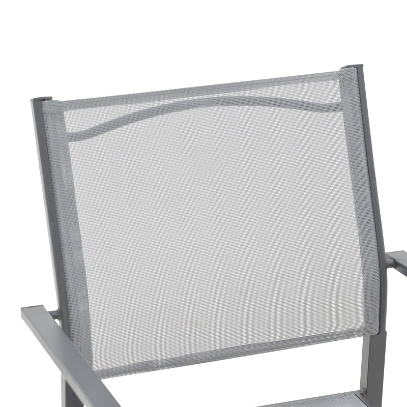 Πολυθρόνα Confidence pakoworld ανθρακί μέταλλο και γκρι textilene 54x54x86εκ - Image 6