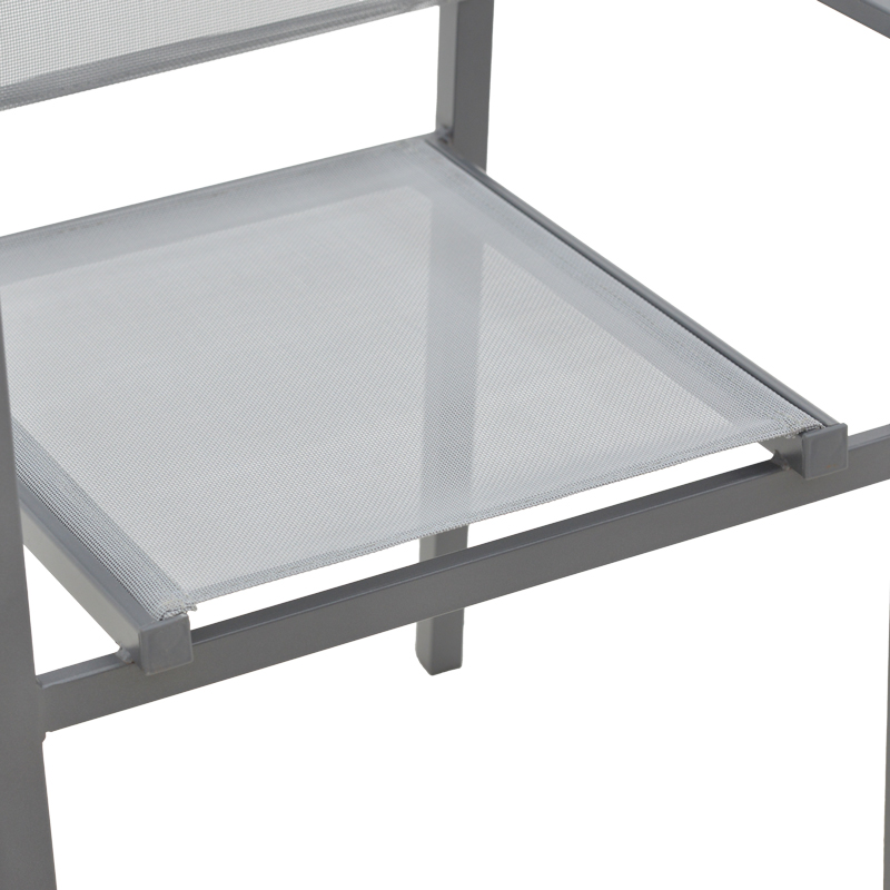 Πολυθρόνα Confidence pakoworld ανθρακί μέταλλο και γκρι textilene 54x54x86εκ - Image 7