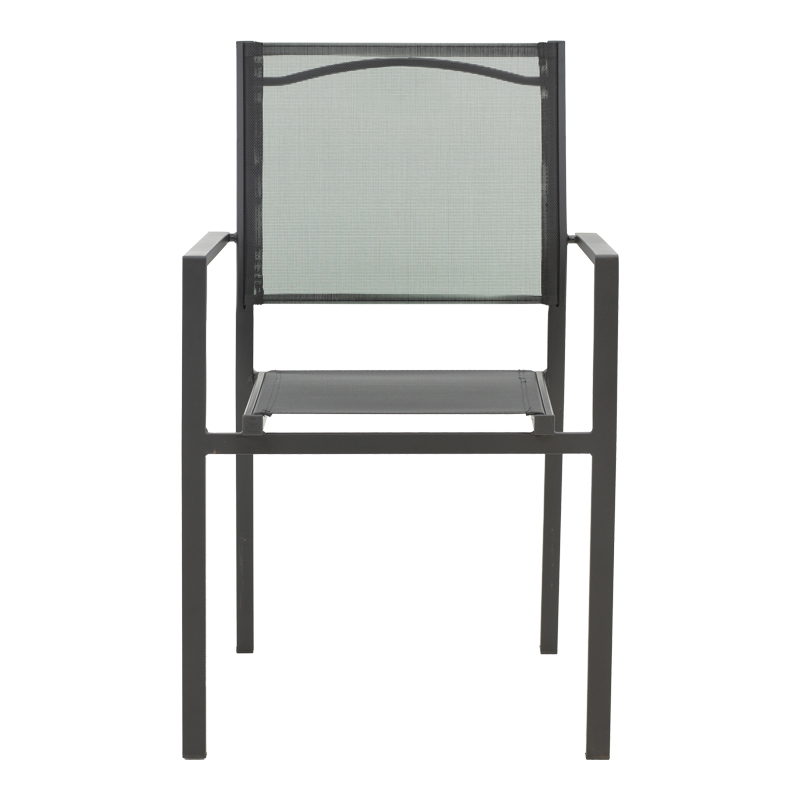 Πολυθρόνα Confidence pakoworld μαύρο μέταλλο και μαύρο textilene 54x54x86εκ - Image 4