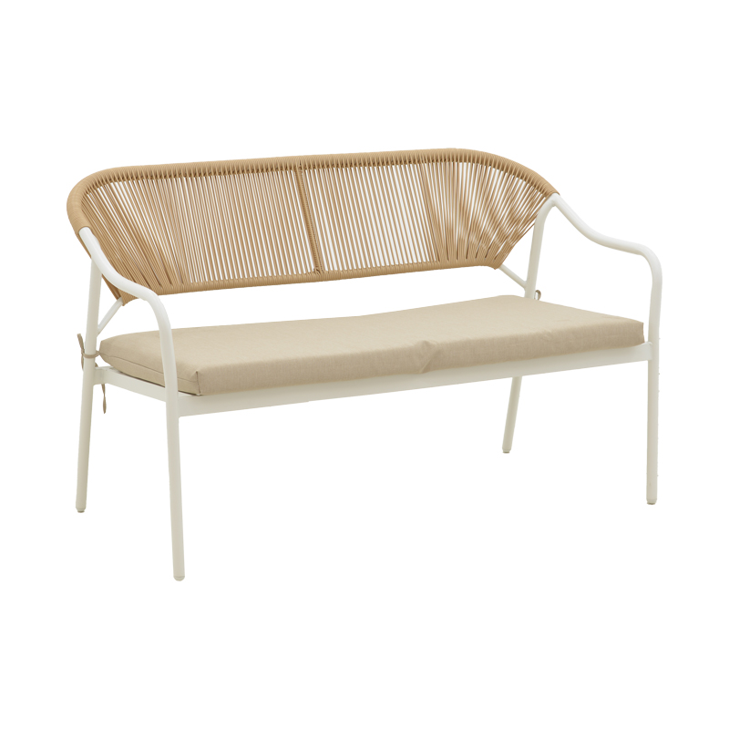 Σαλόνι Bonanza pakoworld σετ 4τμχ rattan μπεζ-μέταλλο λευκό - Image 10