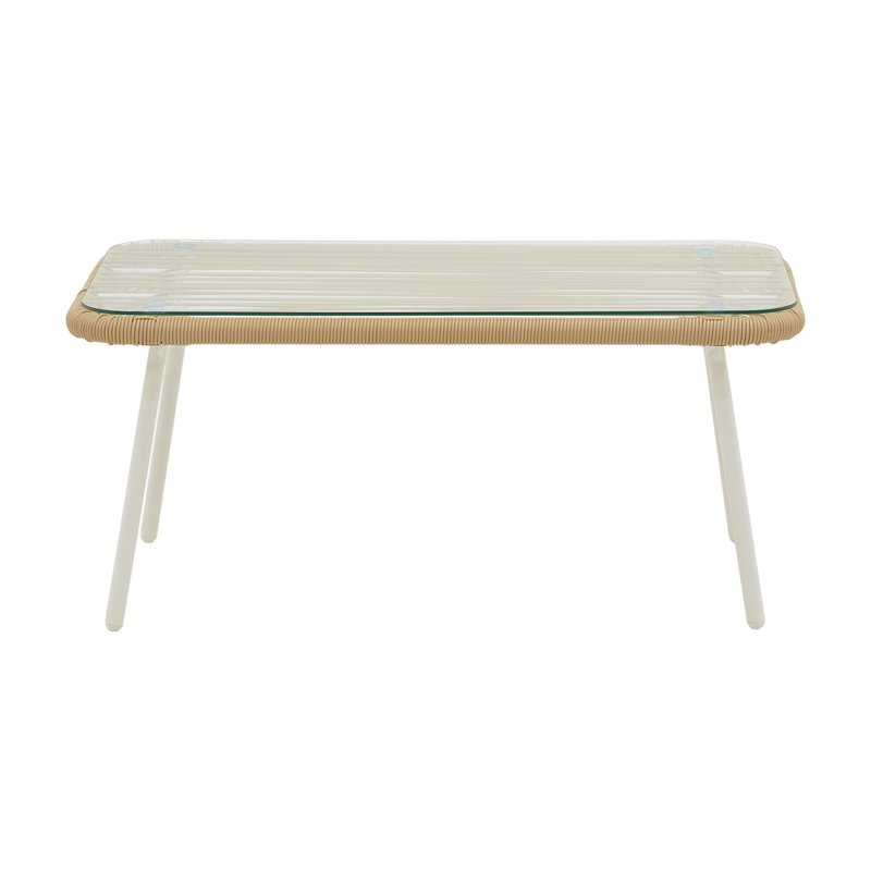 Σαλόνι Bonanza pakoworld σετ 4τμχ rattan μπεζ-μέταλλο λευκό - Image 8