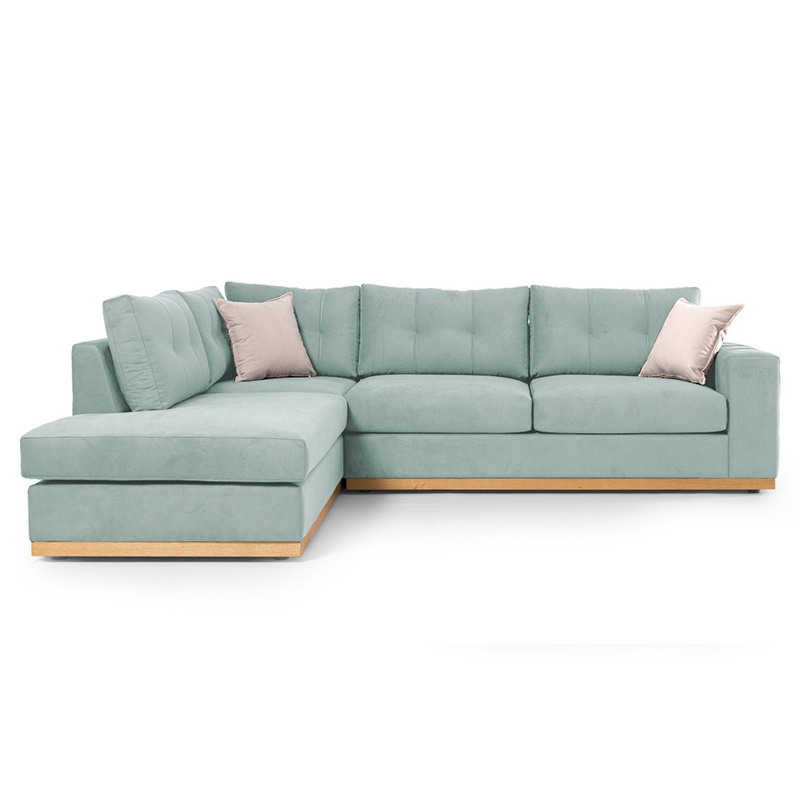 Γωνιακός καναπές δεξιά γωνία Boston pakoworld ύφασμα ciel-cream 280x225x90εκ - Image 2