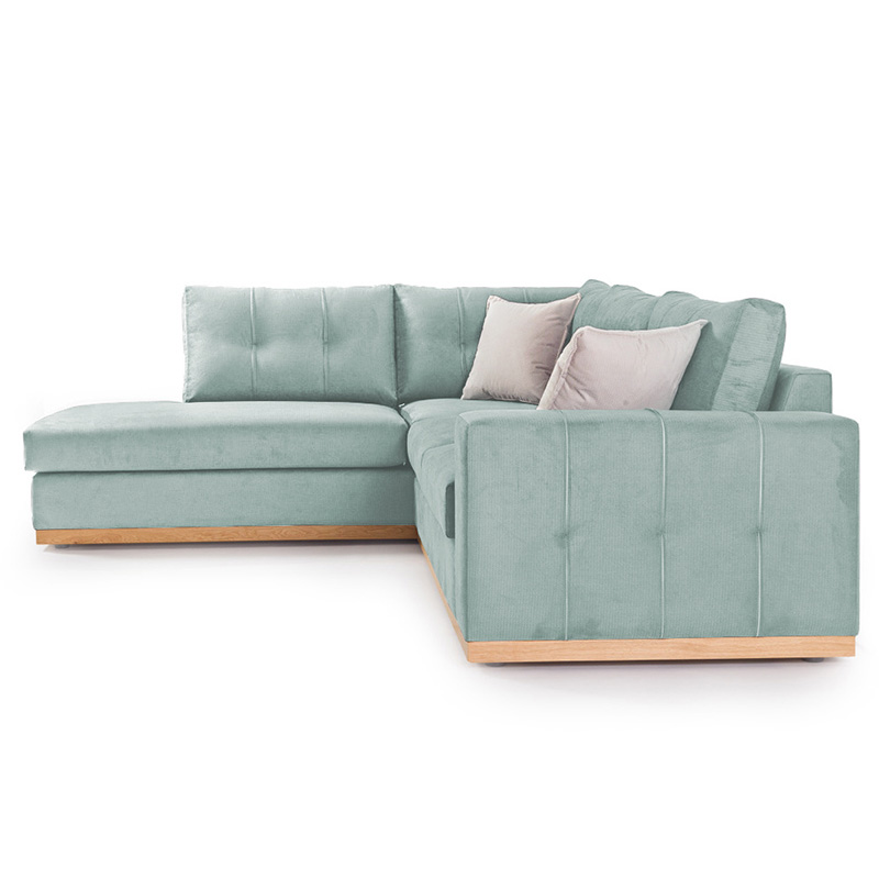 Γωνιακός καναπές δεξιά γωνία Boston pakoworld ύφασμα ciel-cream 280x225x90εκ - Image 3