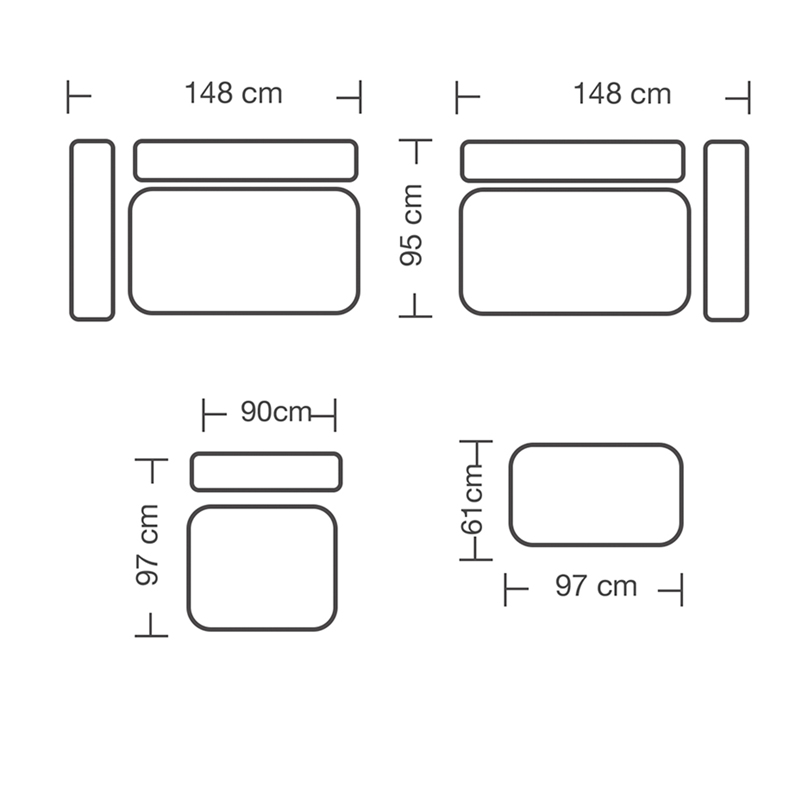 Πολυμορφικός-αναστρέψιμος καναπές London pakoworld ανοιχτό γκρι ύφασμα με μαξιλάρια σε ποντικί απόχρωση 296x246x95εκ - Image 10