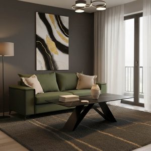 Καναπές Verona pakoworld 3θέσιος κυπαρισσί ύφασμα με μαξιλάρια σε κρεμ απόχρωση 225x93x100εκ