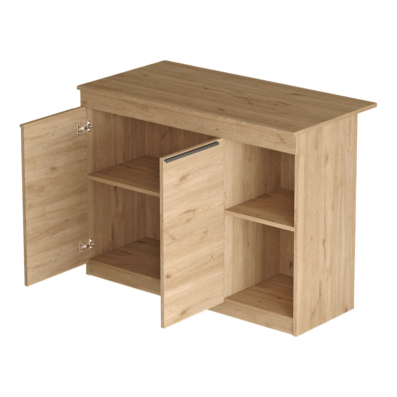 Τραπέζι-πάγκος κουζίνας Kogile pakoworld σε φυσική απόχρωση 120x60x88.2εκ - Image 3