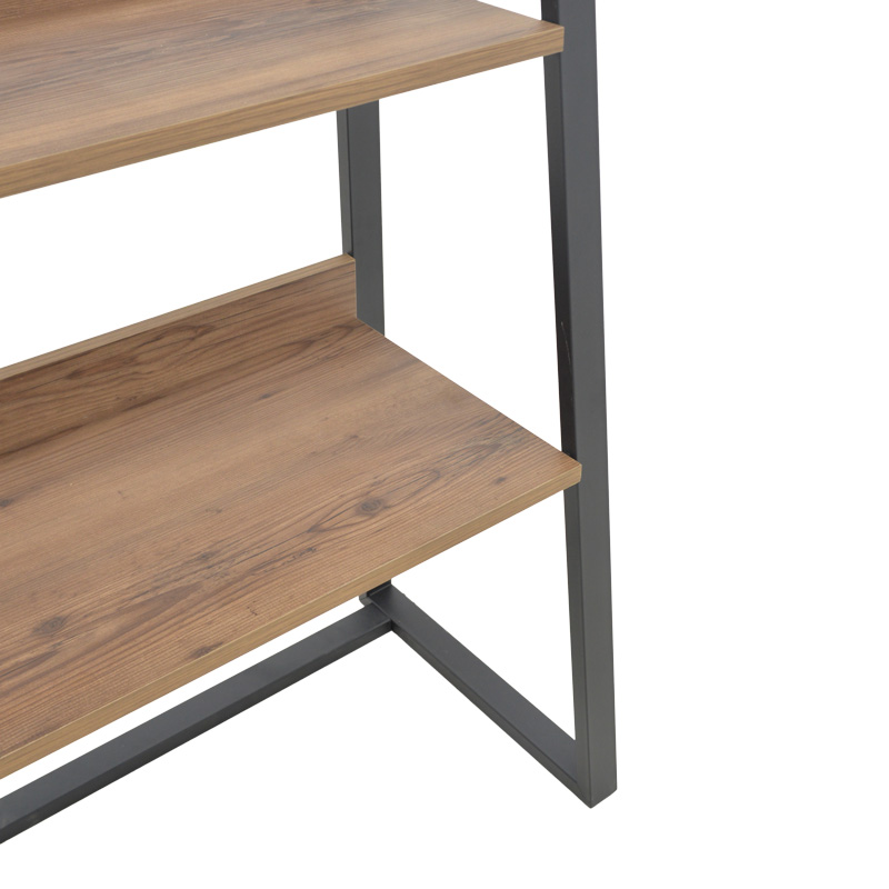 Βιβλιοθήκη Ryder pakoworld καρυδί-μαύρο 75x36x185εκ - Image 4