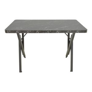 Τραπέζι Vertex pakoworld μαυρο εφέ μαρμάρου με μαύρα μεταλλικά πόδια 110x70x72εκ