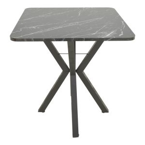 Τραπέζι Arenya pakoworld μαύρο εφε μαρμάρου- μαύρα μεταλλικά πόδια 70x70x72εκ