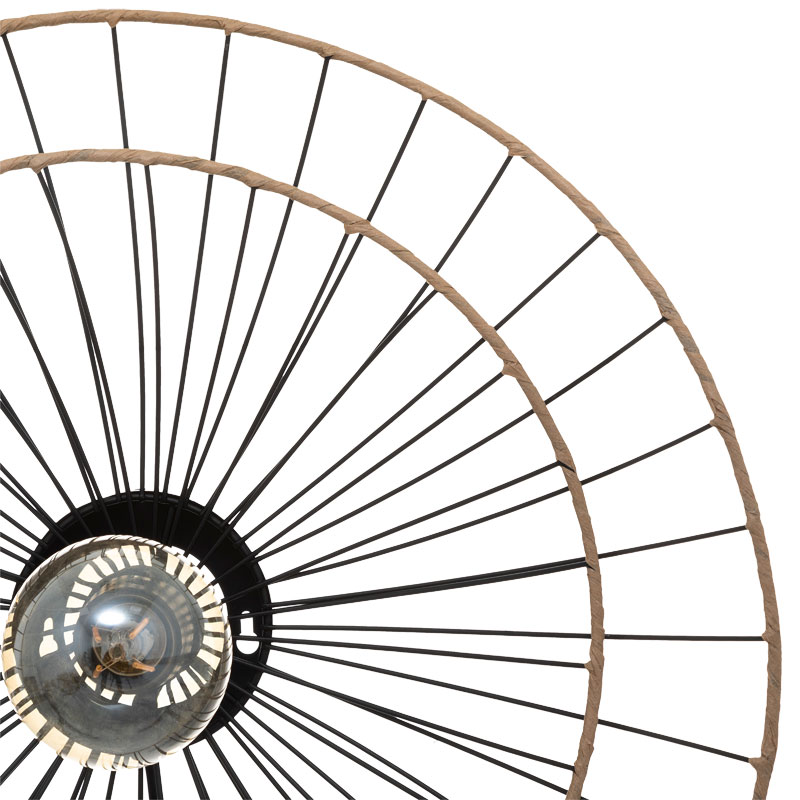 Φωτιστικό τοίχου-απλίκα Alara pakoworld E27 40W χρυσό-μαύρο Φ45x11εκ - Image 2