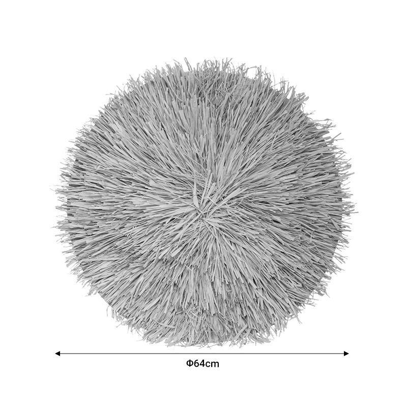 Διακοσμητικό τοίχου Alaina pakoworld φυσικό χρώμα mdf-ψάθα Φ64x4εκ - Image 2