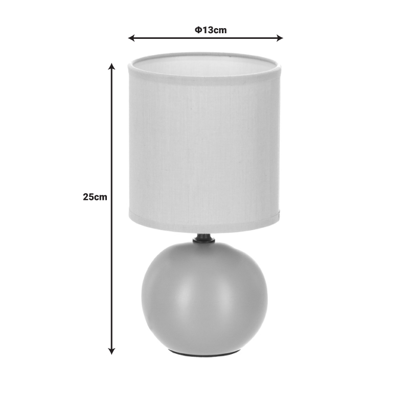 Επιτραπέζιο φωτιστικό PWL-1210 pakoworld Ε14 κεραμικό σε γκρι-καφέ απόχρωση Φ13x25εκ