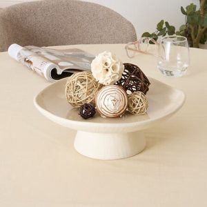 Διακοσμητικό μπωλ Orezan pakoworld κεραμικό μπεζ Φ28x10εκ