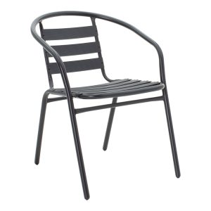 Τραπεζαρία Valor-Tade σετ 5τεμ pakoworld μέταλλο μαύρο-γυαλί 110x60x70εκ