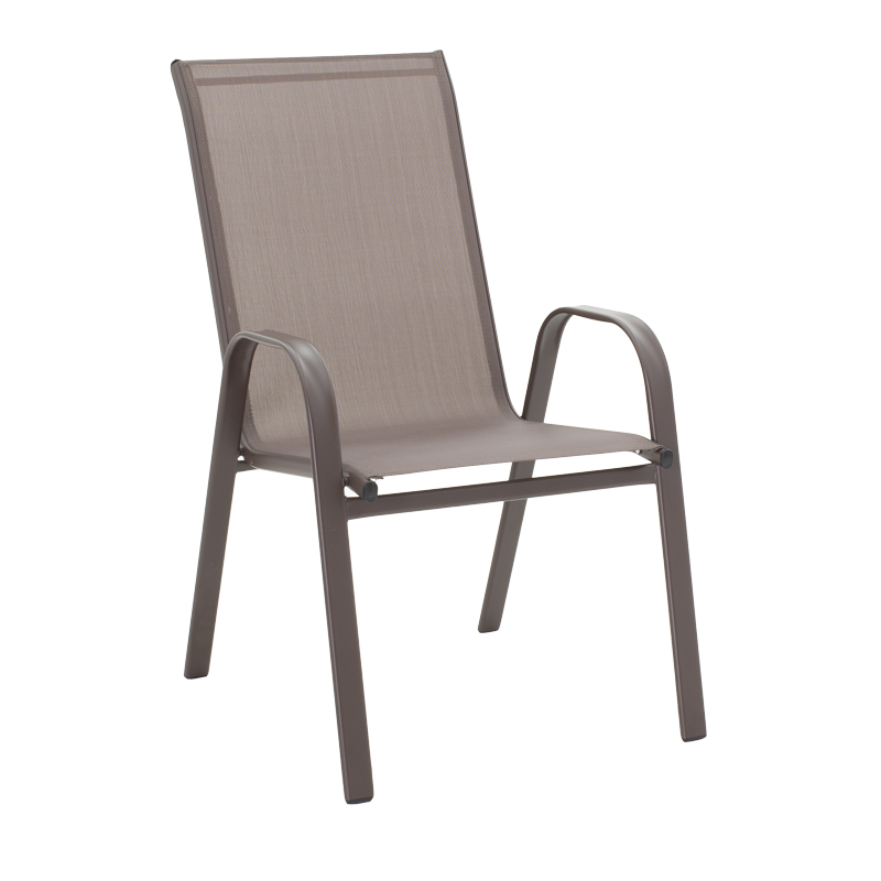 Τραπεζαρία Ensure-Calan σετ 5τεμ pakoworld μέταλλο-textilene καφέ - Image 2