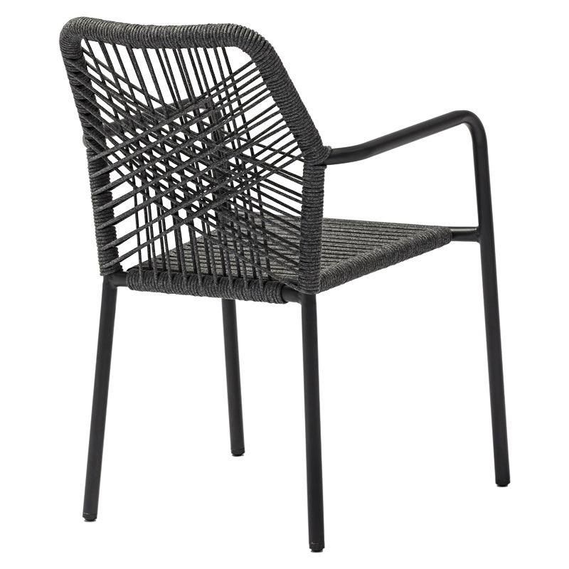 Τραπεζαρία Kliton-Kherson σετ 3τεμ pakoworld αλουμίνιο σε ανθρακί απόχρωση 80x80x74εκ - Image 2