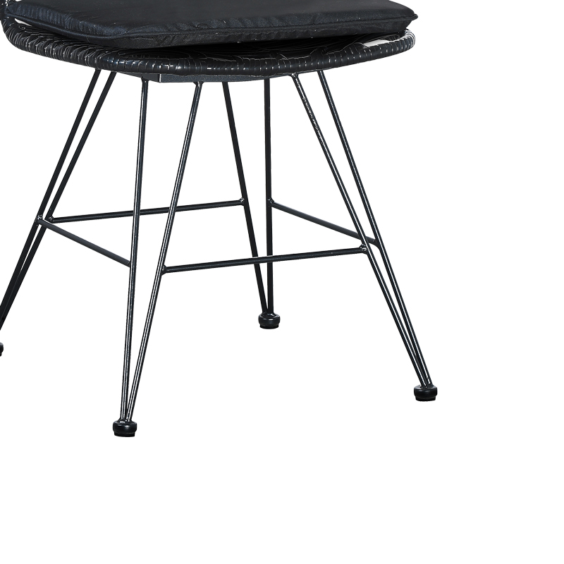 Τραπεζαρία Naoki-Kliton II σετ 7τεμ pakoworld ανθρακί αλουμίνιο και pe rattan σε μαύρη απόχρωση 150x80x74εκ - Image 5