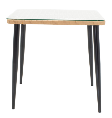 Τραπεζαρία Naoki V σετ 3τεμ pakoworld rattan pe σε φυσική απόχρωση και μαύρο μέταλλο 80x80x78εκ - Image 3