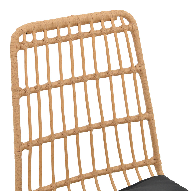 Τραπεζαρία Naoki U σετ 5τεμ pakoworld rattan pe σε φυσική απόχρωση και μαύρο μέταλλο 80x80x78εκ - Image 7