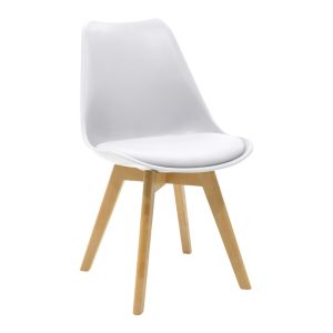 Τραπεζαρία Manka-Gaston pakoworld σετ 3τεμ σε λευκή απόχρωση 80x80x77εκ