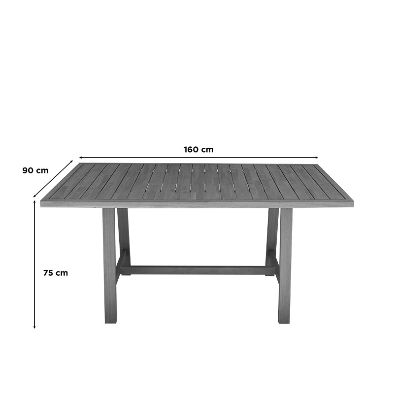 Τραπεζαρία Malibu pakoworld Σετ 7τεμ μασίφ ξύλο ακακίας 160x90x75εκ - Image 7