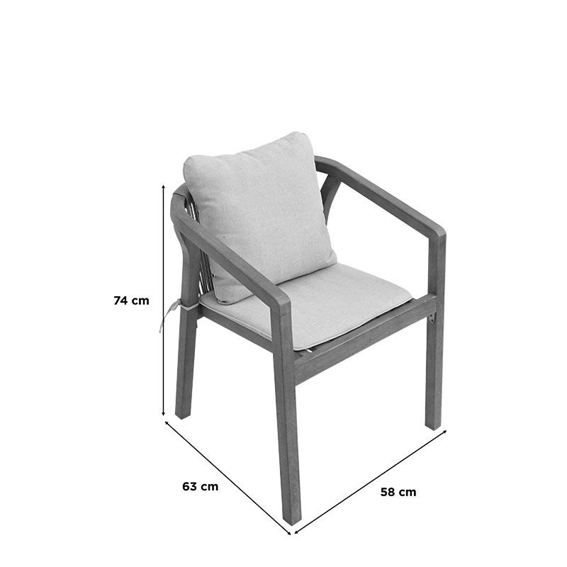 Τραπεζαρία Malibu pakoworld Σετ 5τεμ μασίφ ξύλο ακακίας 160x90x75εκ - Image 6