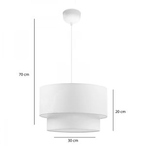 Φωτιστικό οροφής Tachi pakoworld Ε27 ύφασμα σε κρεμ απόχρωση Φ30x20εκ