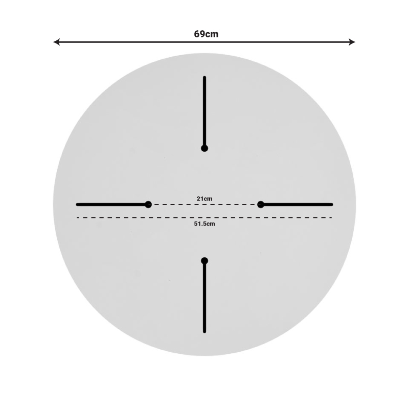 Επιφάνεια τραπεζιού Fervor pakoworld HPL ivory Φ69εκ πάχους 12mm - Image 4