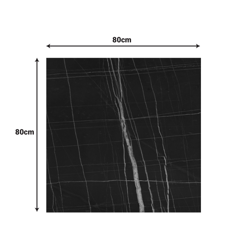 Επιφάνεια τραπεζιού Relian pakoworld HPL μαύρο όψη μαρμάρου 80x80εκ πάχους 12mm - Image 3