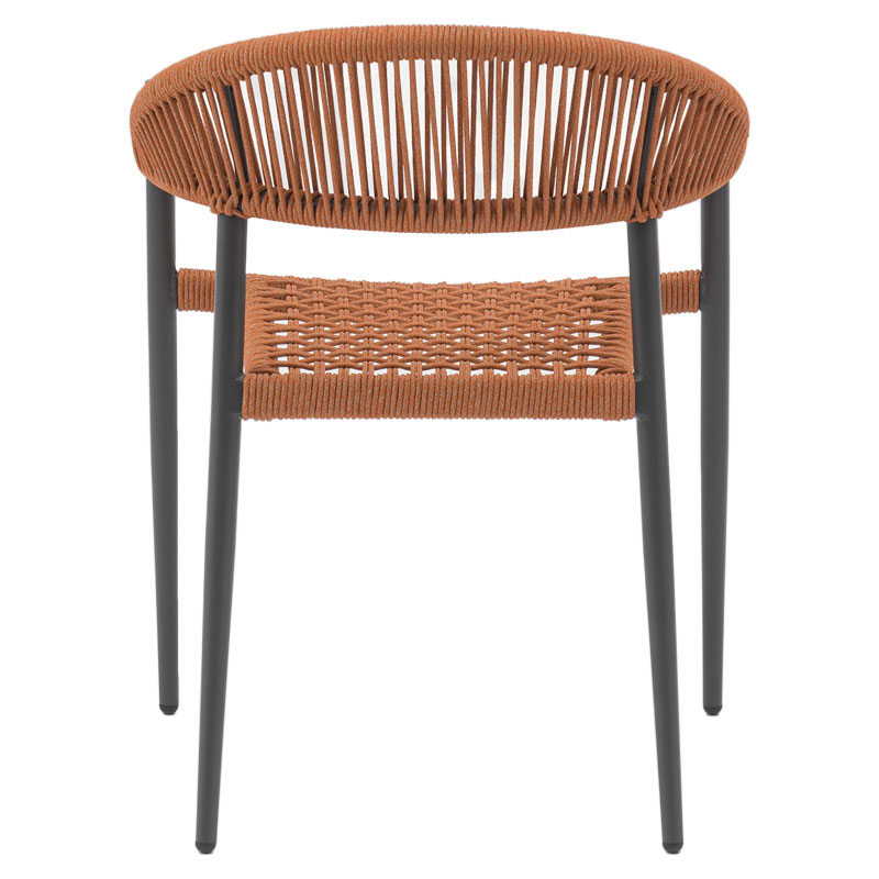 Πολυθρόνα Freiburg pakoworld αλουμίνιο μαύρο-σχοινί φυσικό-κεραμιδί - Image 6