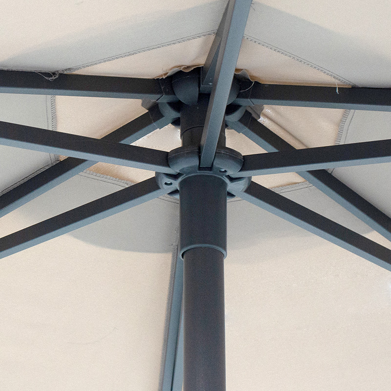 Ομπρέλα επαγγελματική Nagida pakoworld μονοκόμματος ιστός αλουμίνιο Φ3m γκρι μπεζ-ανθρακί - Image 2