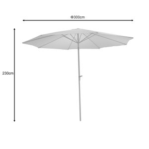 Ομπρέλα επαγγελματική Frow pakoworld λευκό αλουμίνιο εκρού ύφασμα Φ3m