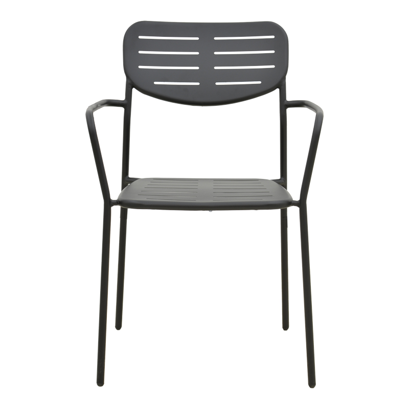 Πολυθρόνα Deraby pakoworld στοιβαζόμενη μαύρο μέταλλο 56x45.5x83εκ - Image 4