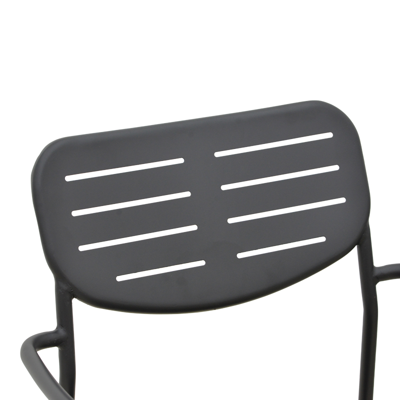 Πολυθρόνα Deraby pakoworld στοιβαζόμενη μαύρο μέταλλο 56x45.5x83εκ - Image 6