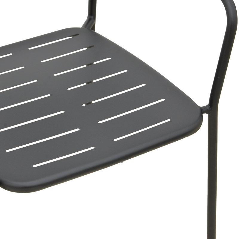 Πολυθρόνα Deraby pakoworld στοιβαζόμενη μαύρο μέταλλο 56x45.5x83εκ - Image 7