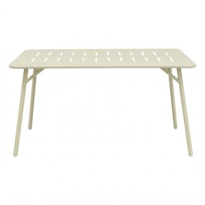 Τραπέζι Moraja pakoworld κρεμ μέταλλο 140x80x72εκ