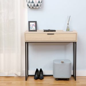 Κονσόλα Joumpa pakoworld με συρτάρι σε φυσική απόχρωση με μαύρο μέταλλο 76,5x28x80εκ